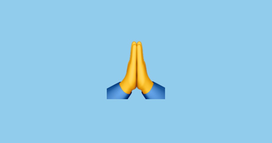 Arti emoji tangan menyatu ini diperdebatkan, minta maaf atau tos?