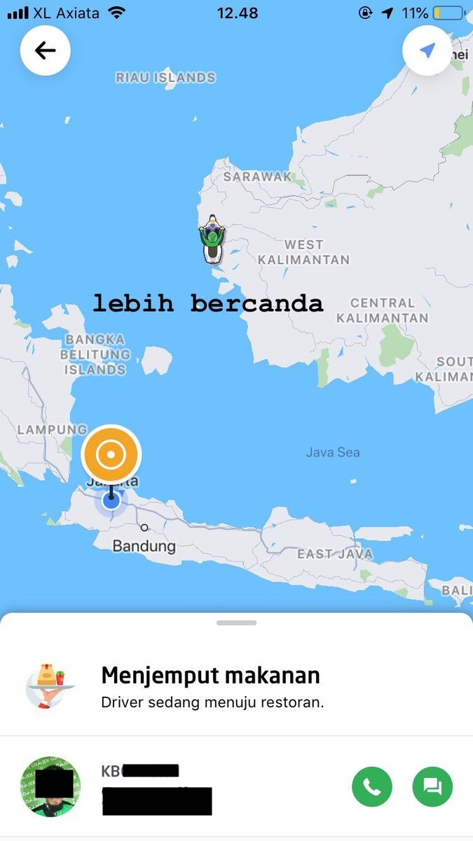 Orang ini order ojek online di Jakarta, dapat driver di Kalimantan