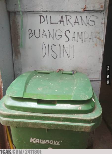 11 Tulisan lucu di tempat sampah ini mengundang senyum