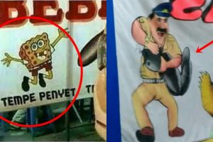 8 Spanduk warung pecel lele ini absurd abis, bikin tepuk jidat