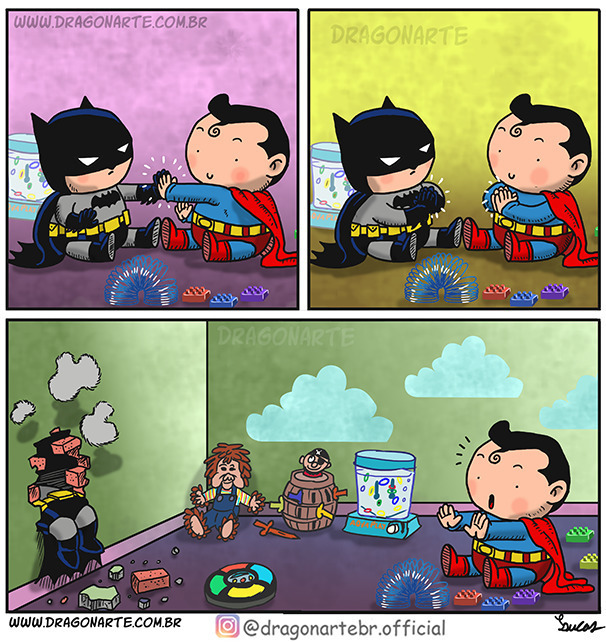 10 Ilustrasi kelakuan tokoh superhero saat masih kecil, kocak