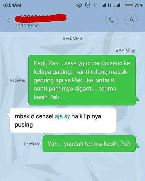 10 Chat lucu pelanggan ojek online pakai Bahasa Inggris ini kocak