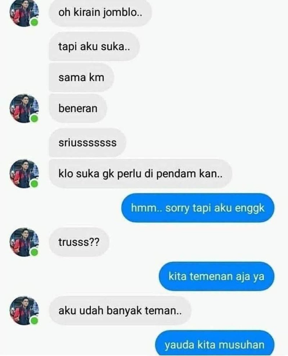 10 Chat lucu ditolak sama gebetan, bikin sakit tapi tak berdarah