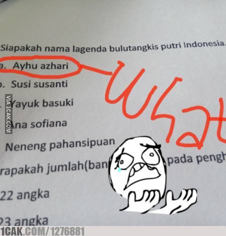 11 Soal ujian sekolah pakai nama artis ini kreatif abis