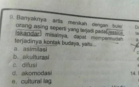 11 Soal ujian sekolah pakai nama artis ini kreatif abis