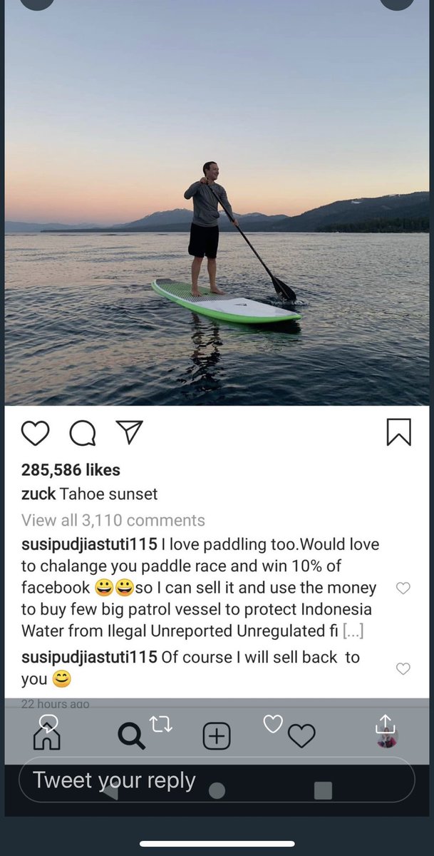 Tantang Mark Zuckerberg balap paddle, Menteri Susi mau saham Facebook