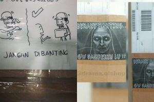 10 Gambar lucu peringatan di kotak paket ini bikin kurir terhibur