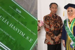 10 Potret Rizky Aulia Hasyim, driver Grab yang lulus cumlaude