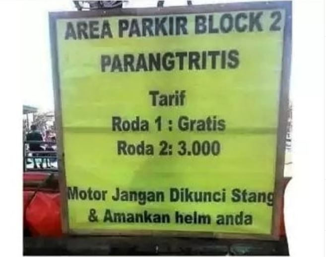 10 Keterangan parkir dan penitipan kendaraan ini bikin kesal