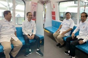 Potret Jokowi dan Prabowo bertemu di MRT, banyak yang bersyukur