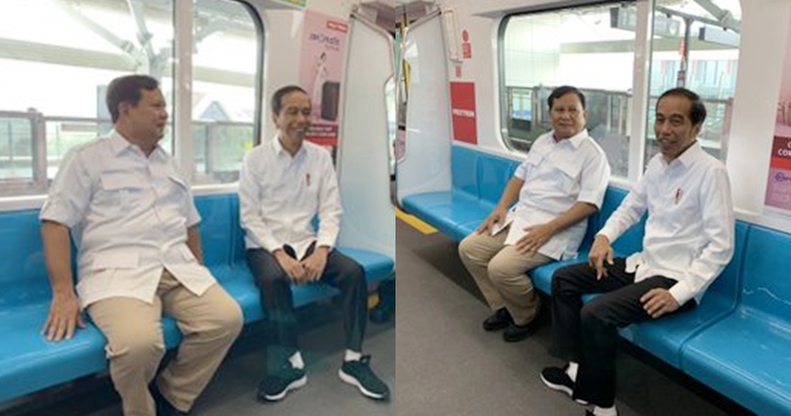 Bertemu Jokowi di MRT, Prabowo: Semuanya Merah Putih