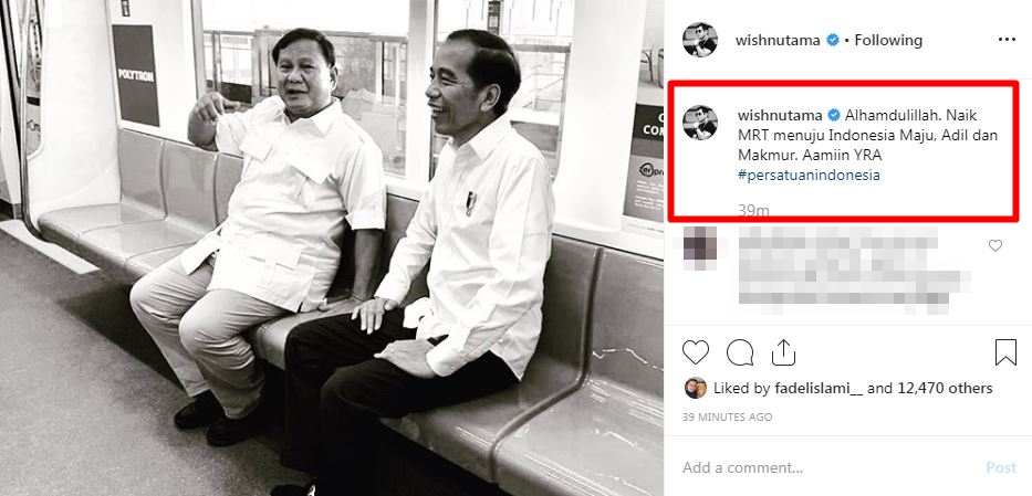 Respons 6 seleb usai pertemuan Jokowi-Prabowo, bikin adem