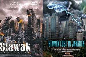 7 Editan poster 'biawak manjat pagar', ganasnya bak Godzilla