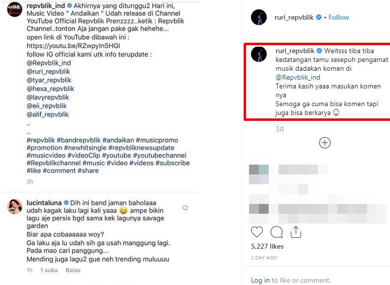 Lucinta Luna sebut Repvblik jiplak lagu, ini kata Ruri sang vokalis