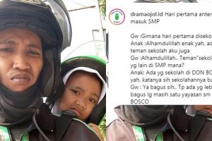 Curhat driver ojek online antar anak hari pertama sekolah ini lucu