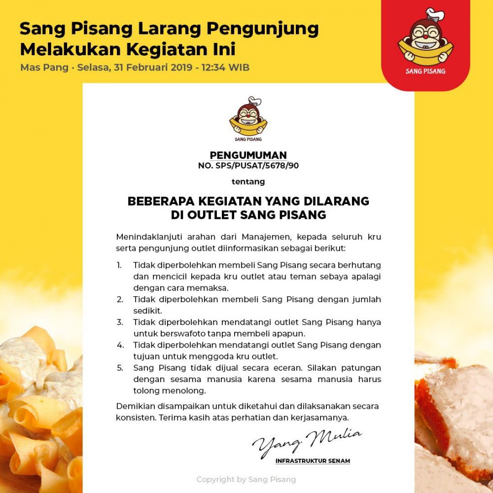 Sindir peraturan pesawat, ini aturan kocak resto Gibran-Kaesang