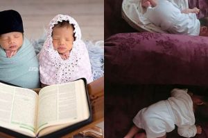 Konsep pemotretan bayi kembar 7 seleb, ada bergaya kerajaan