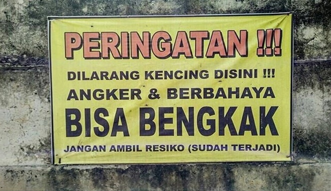 8 Larangan pipis sembarang tempat ini kocaknya bikin tepuk jidat