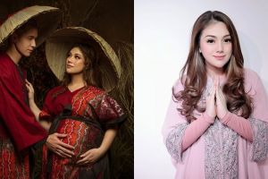 Berkerudung di syukuran kehamilan, Celine Evangelista curi perhatian