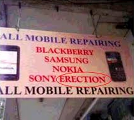 8 Tulisan bahasa Inggris di spanduk tukang servis ini bikin ngakak