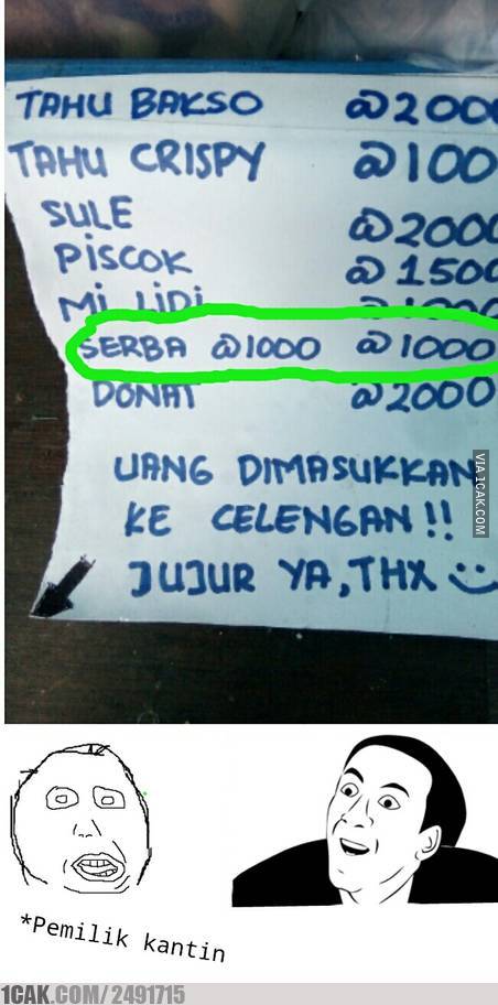 10 Foto lucu pemberitahuan harga dagangan ini bikin ketawa