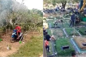 Duh kebangetan, 4 orang ini tega lecehkan makam sampai viral