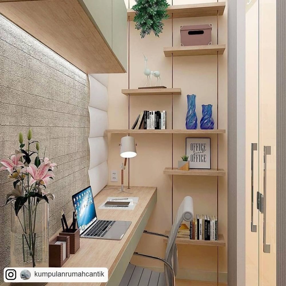 25 Desain ruang kerja minimalis untuk di rumah, dijamin produktif