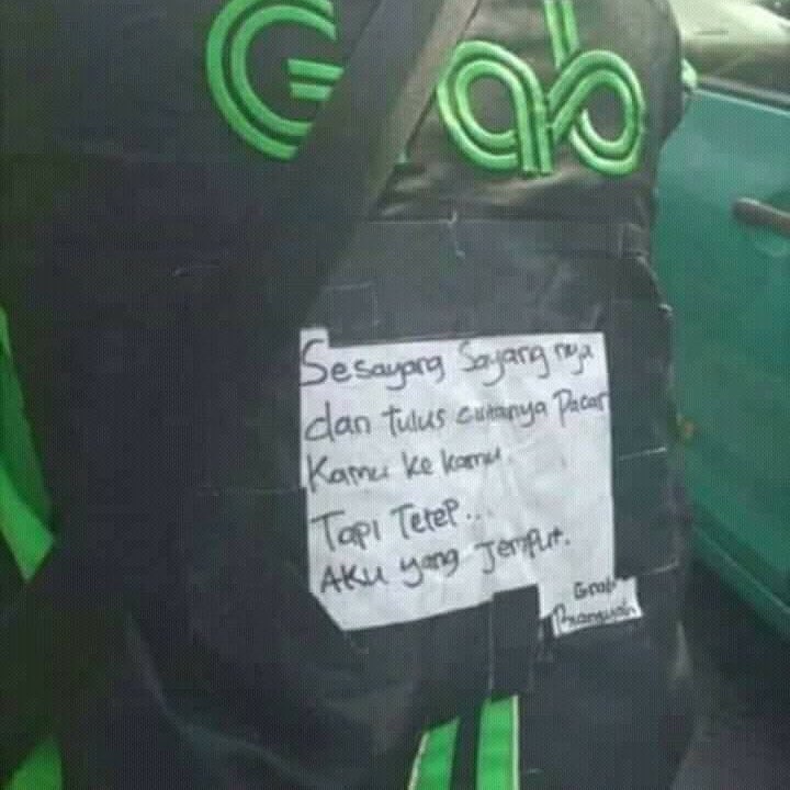 11 Pesan cinta ala driver ojek online ini mengundang senyum