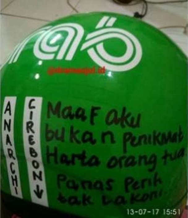11 Pesan cinta ala driver ojek online ini mengundang senyum