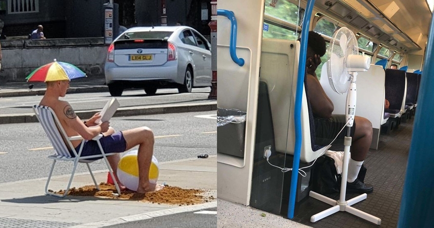 10 Kelakuan konyol orang kepanasan, sampai buka baju