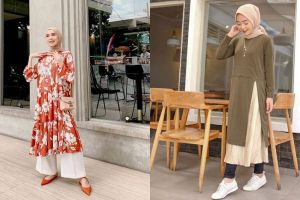 15 Inspirasi padu padan tunik dengan celana, tampilan makin kece