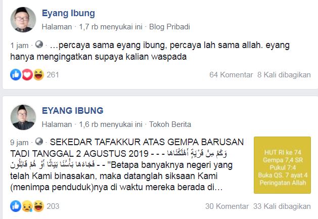 Viral di Twitter, Eyang Ibung peramal gempa Banten