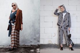 15 Inspirasi padupadan blazer dengan hijab, cantik dan elegan