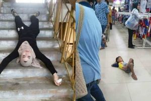 10 Foto orang rebahan di sembarang tempat ini bikin tepuk jidat