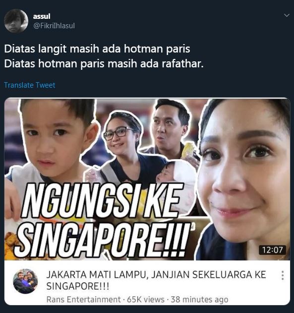 Rafathar ngungsi ke Singapura, 10 reaksi warganet ini kocak abis