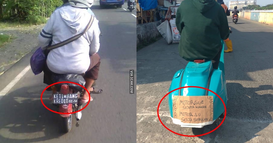 10 Tulisan lucu di sepeda motor ini bikin ketawa ngegas