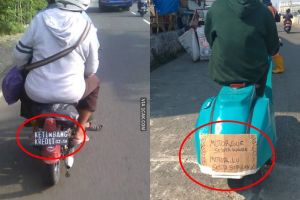 10 Tulisan lucu di sepeda motor ini bikin ketawa ngegas
