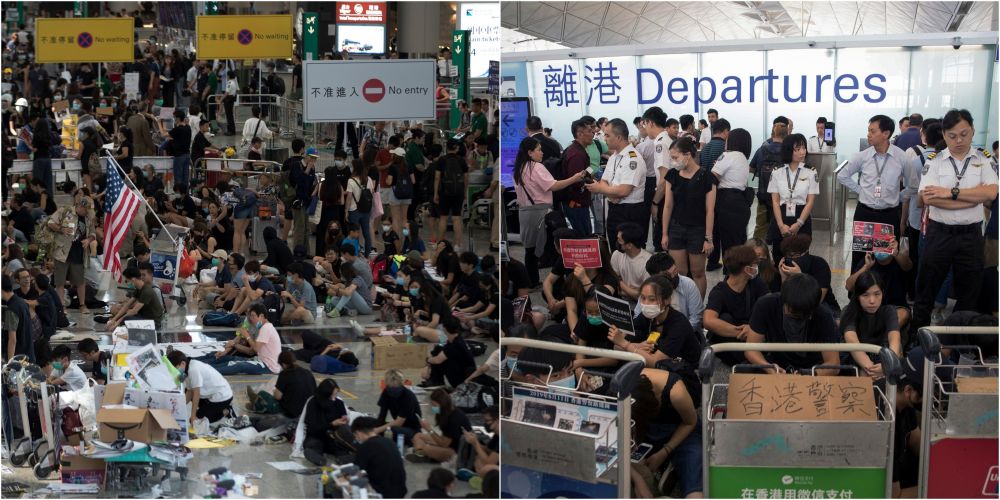 7 Potret demonstrasi di Hong Kong, 5.000 orang serbu bandara