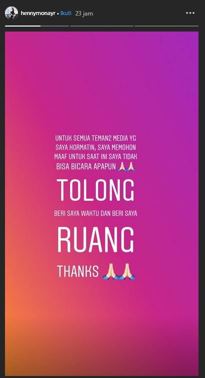 Suami tertangkap kasus narkoba, istri Rio Reifan minta privasi