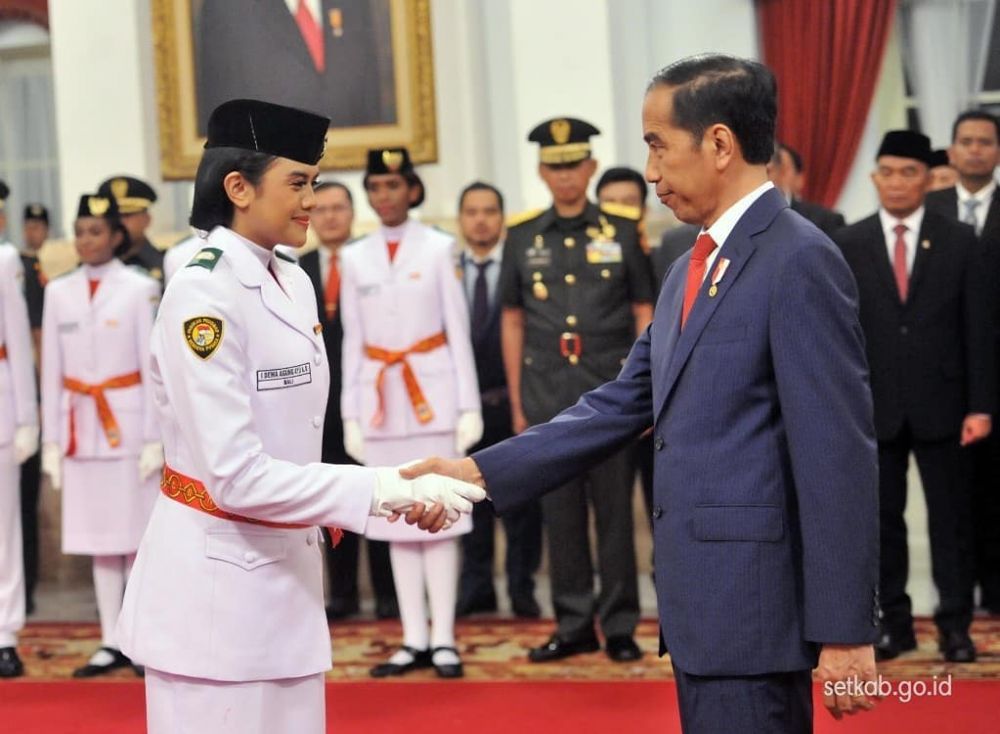 7 Momen pelantikan Paskibraka Nasional 2019 oleh Presiden Jokowi