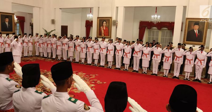 7 Momen pelantikan Paskibraka Nasional 2019 oleh Presiden Jokowi