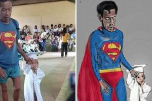 Pakai kaus Superman di wisuda anaknya, kisah ayah ini bikin haru