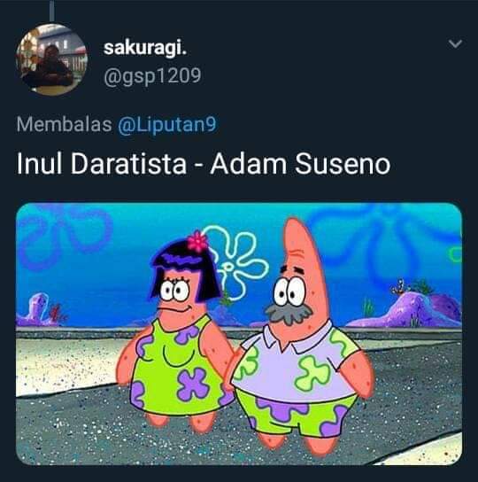 13 Cocoklogi tokoh kartun SpongeBob dan artis Indonesia ini kocak