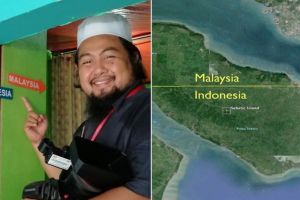 Rumah ini berdiri di tengah garis batas Malaysia & Indonesia, unik