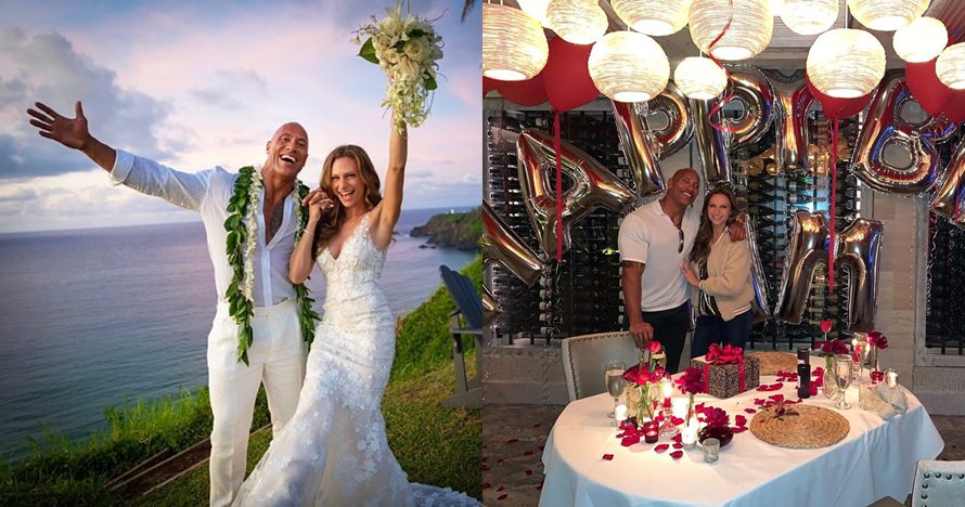 9 Momen mesra The Rock & Lauren Hashian, nikah usai 12 tahun pacaran