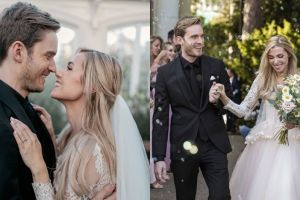 8 Momen pernikahan raja YouTuber Pewdiepie dan kekasihnya, romantis