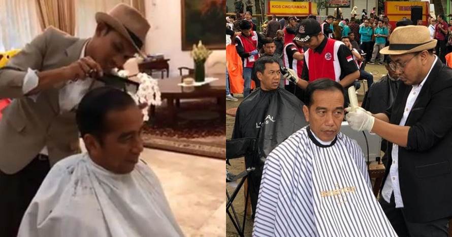Momen 3 Presiden Indonesia saat cukur rambut, curi perhatian