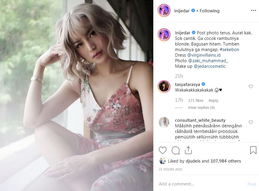 Pamer rambut baru, Jessica Iskandar tulis caption kocak sindir haters