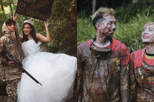 Konsep prewedding 6 pasang seleb ini unik, ada yang di kandang ayam