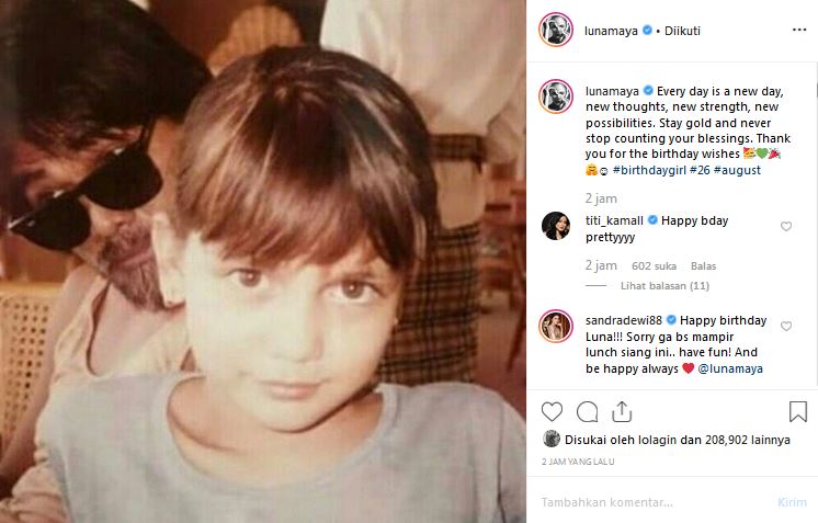 Ulang tahun ke-36, Luna Maya pamer foto masa kecil yang gemesin